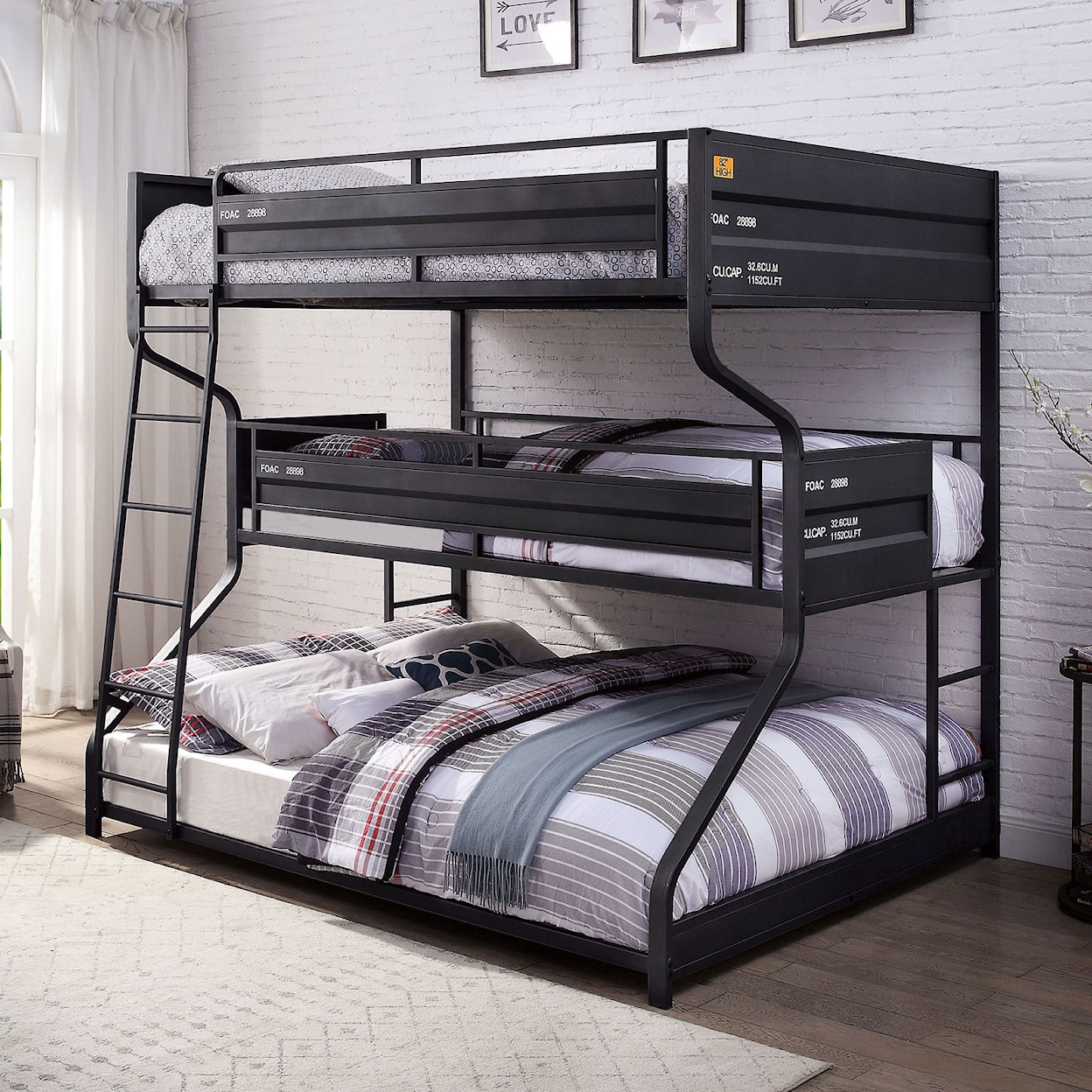 Furniture of America Lodida Full/Twin/Queen Triple Decker Bed