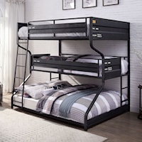 Industrial Full/Twin/Queen Triple Decker Bed