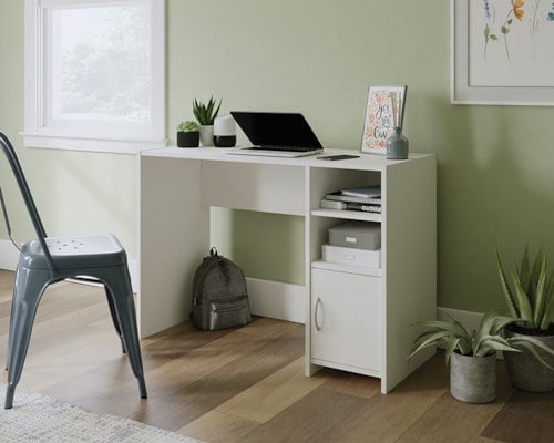 Transitional Computer Desk with Adjustable Shelf