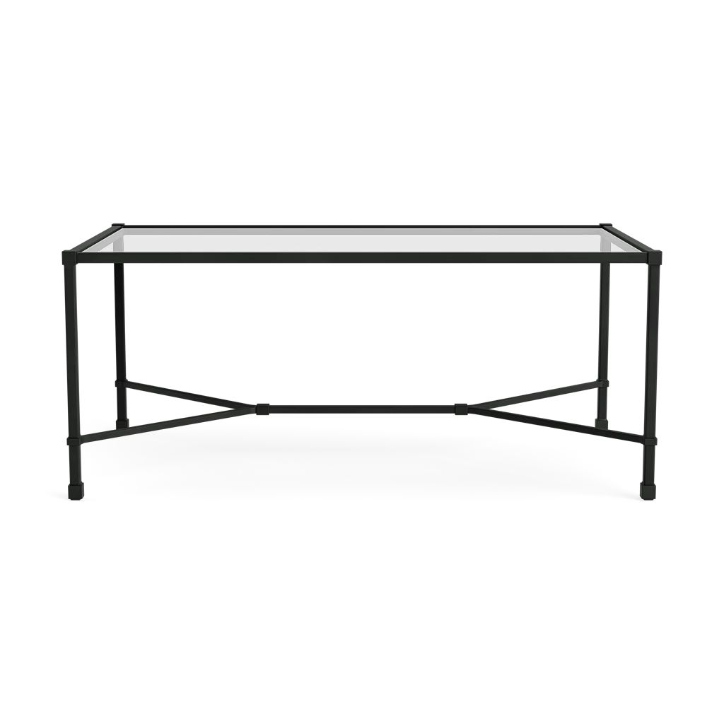 43" x 26" Glass-Top Coffee Table