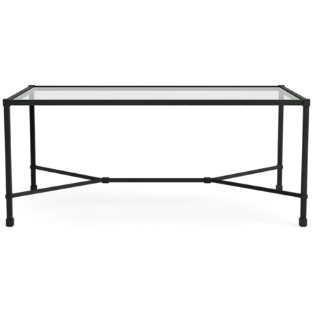 43" x 26" Glass-Top Coffee Table