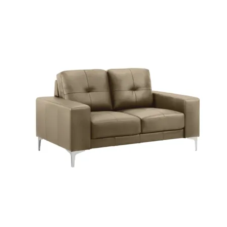 Leather Robust Track-Arm Loveseat