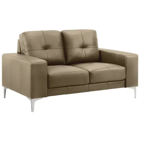 Leather Robust Track-Arm Loveseat