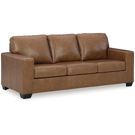 Contemporary Leather Match Queen Sofa Sleeper