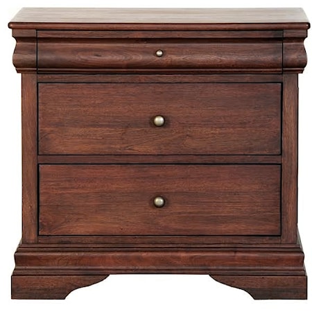 Transitional 3-Drawer Nightstand with Cedar-Lined Drawers
