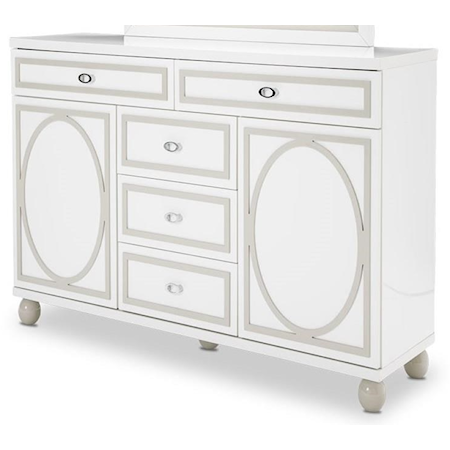 Contemporary Dresser with Velvet Lined Drawers