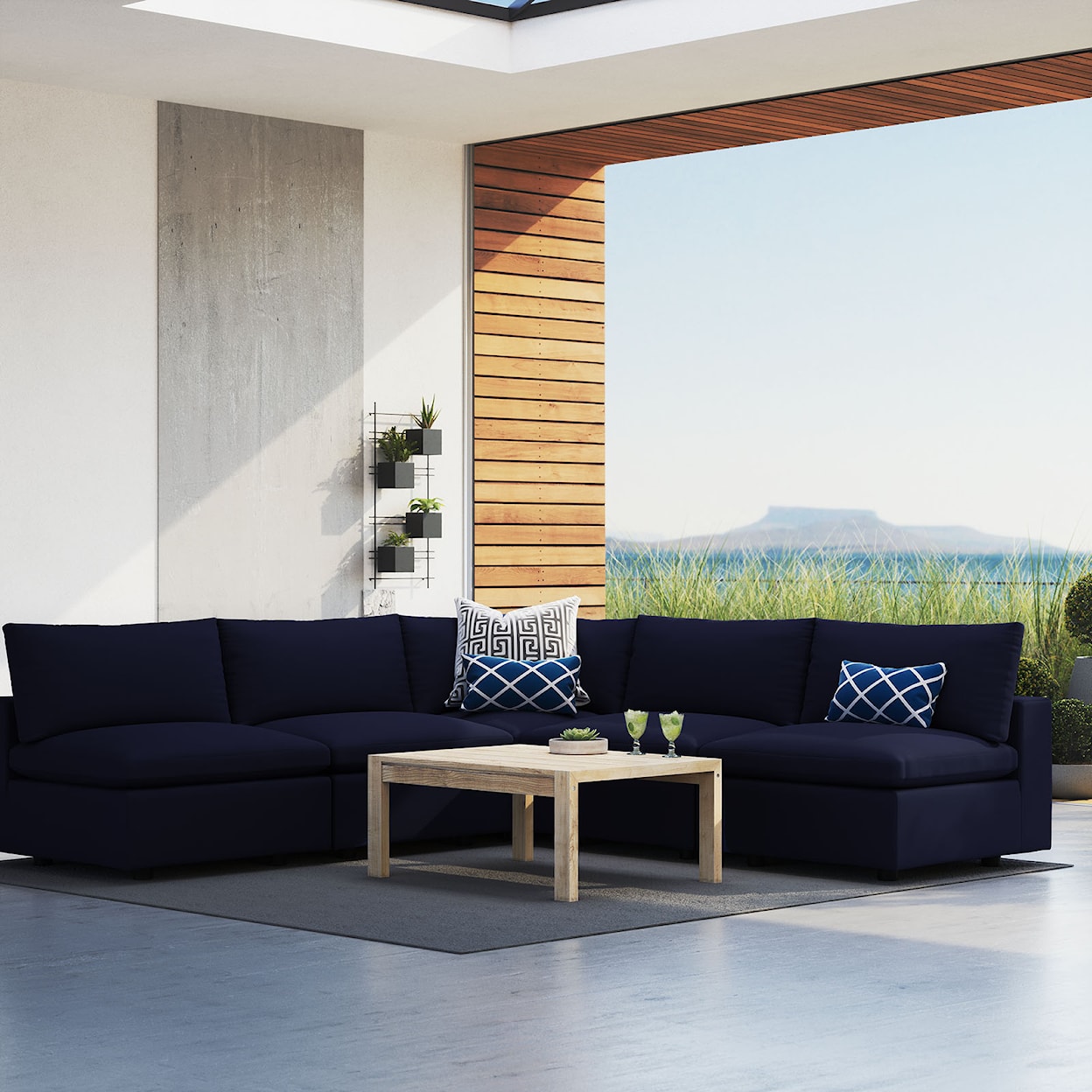 Modway Commix Outdoor 5-Piece Sectional Sofa