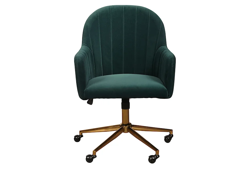 Home Office Emerald Channeled Back Office Chair by Accentrics Home at Corner Furniture