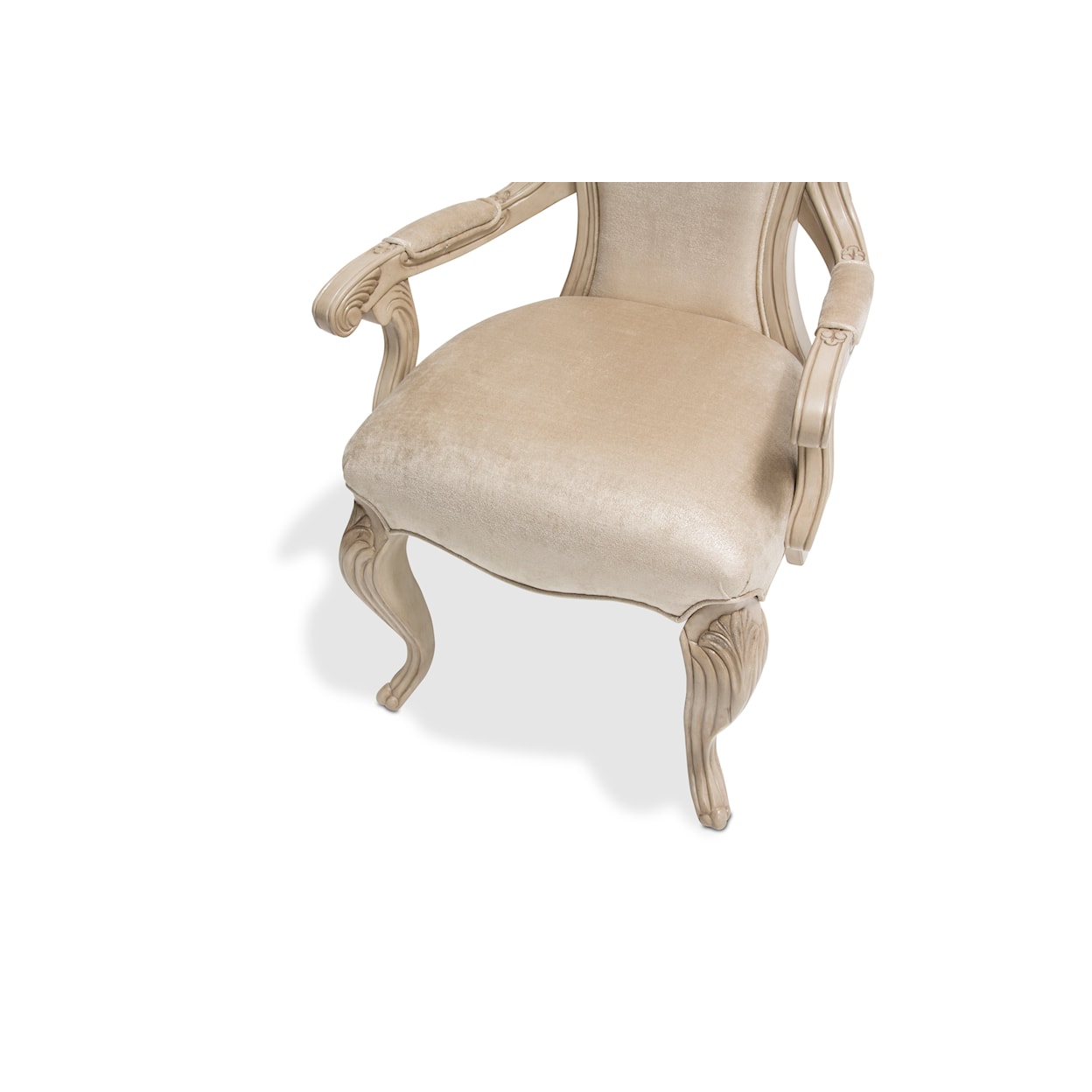 Michael Amini Platine de Royale Upholstered Arm Dining Chair