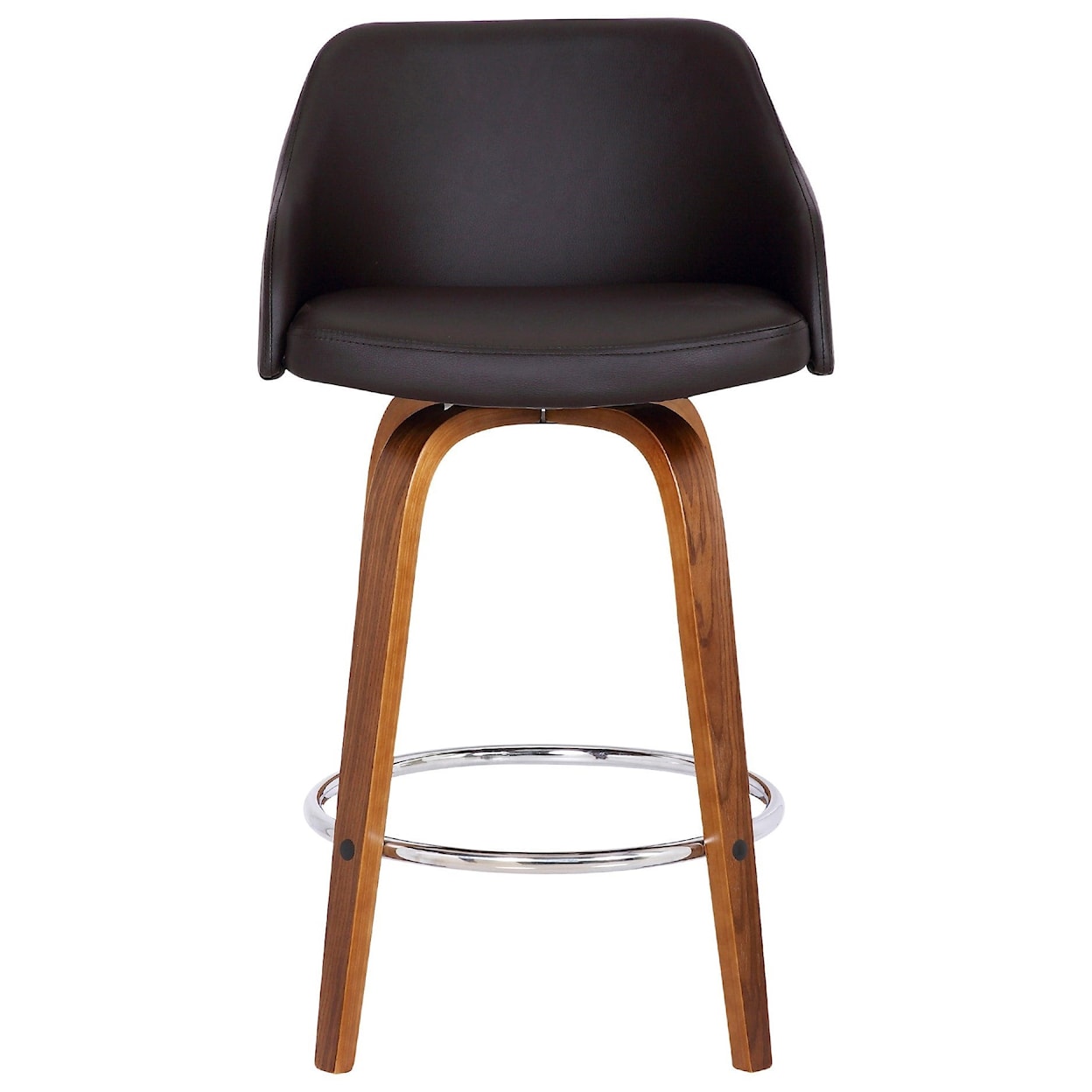 Armen Living Alec  Faux Leather 30" Bar Height Swivel Barstool