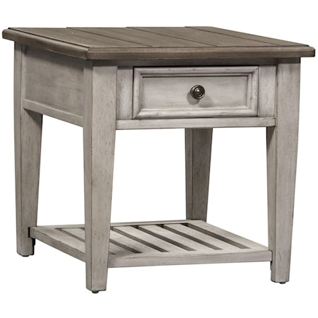 Farmhouse 1-Drawer End Table