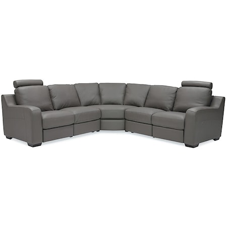 Flex Contemporary 4-Seat Corner Curve Sectional w/ Power Recliners