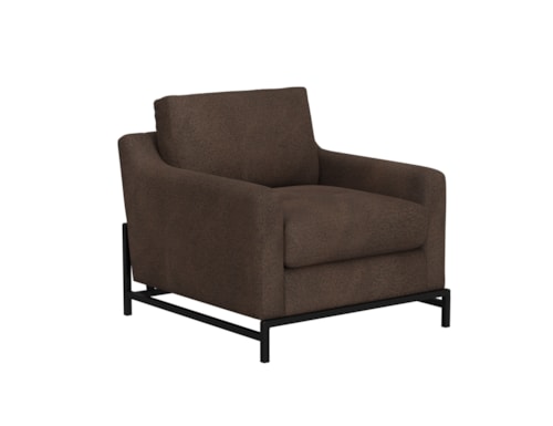 Transitional Armchair with Iron Base