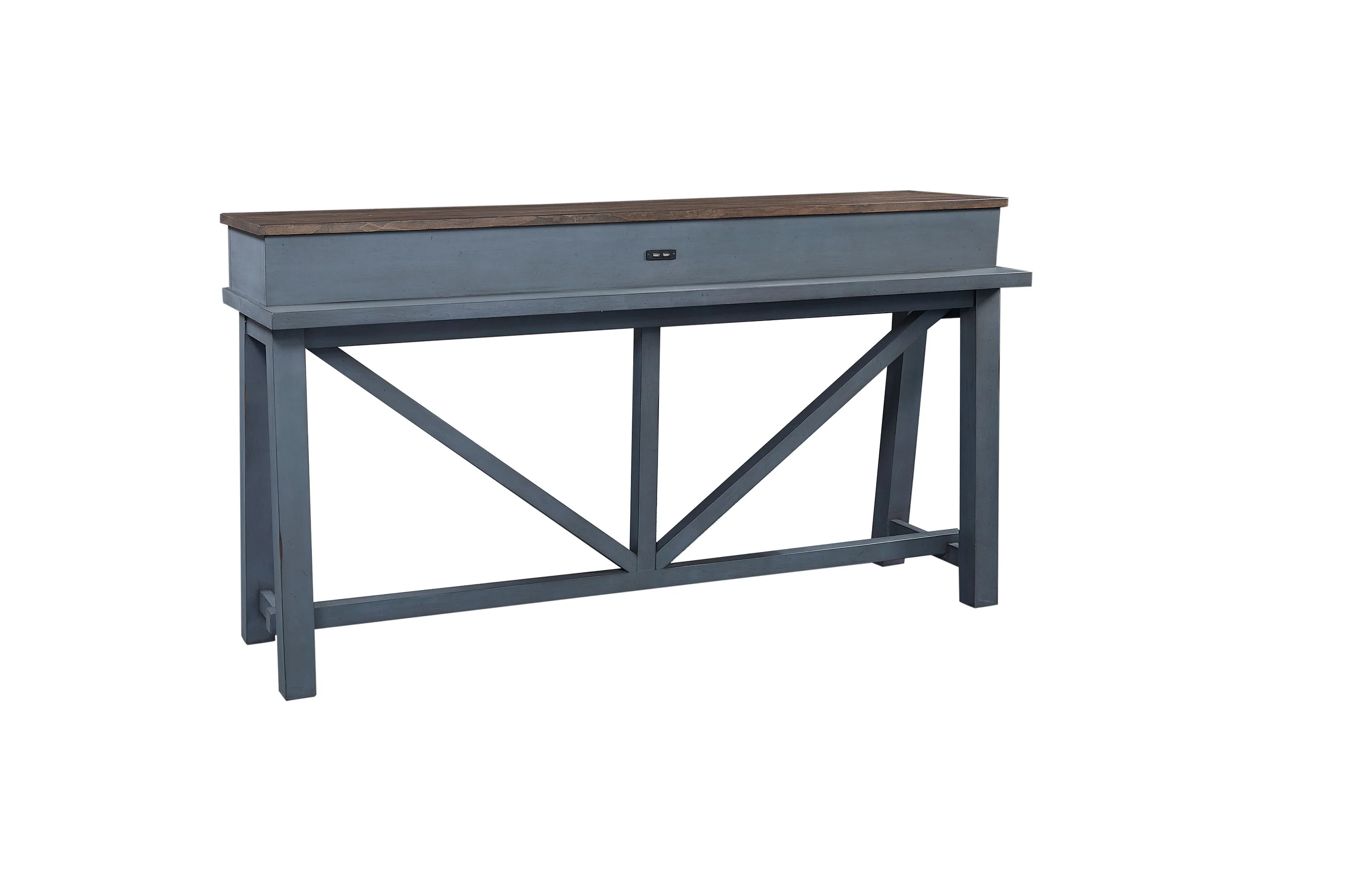 Aspenhome Pinebrook I6299151DEN Farmhouse Console Bar Table with USB