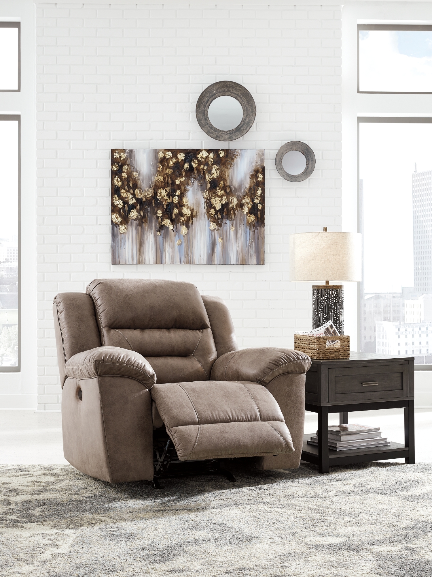 Signature Design by Ashley Stoneland Reclining Sofa And Power Recliner