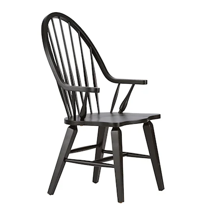 Mission Style Windsor Back Arm Chair