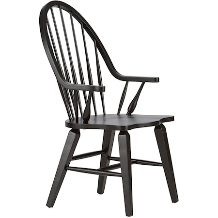 Mission Style Windsor Back Arm Chair