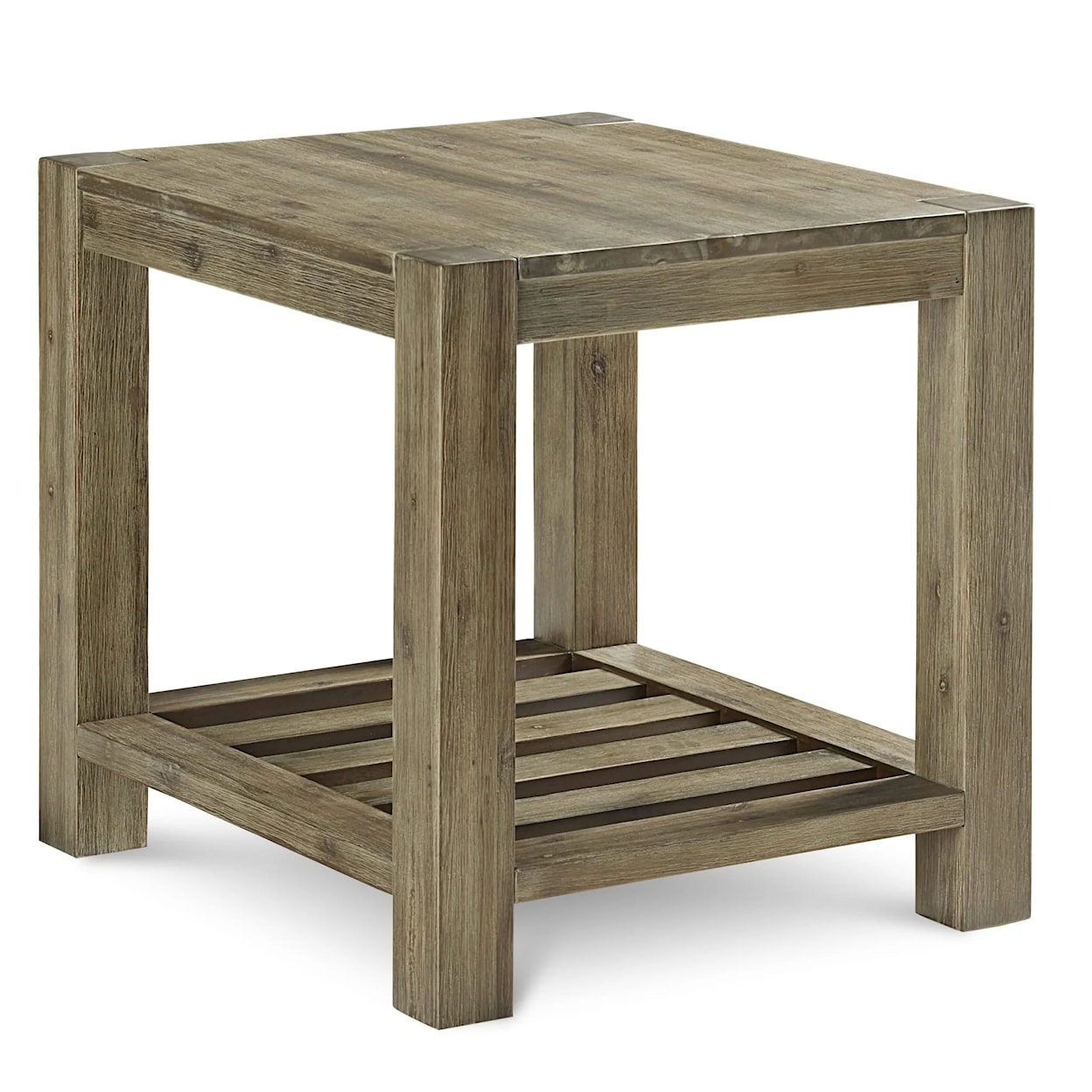 Modus International Canyon Washed Grey Solid Wood Rectangular End Table