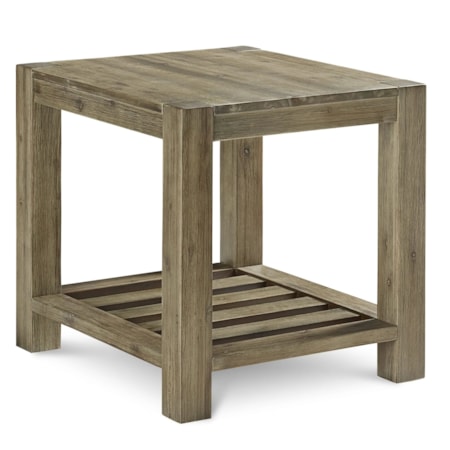 Solid Wood Rectangular End Table