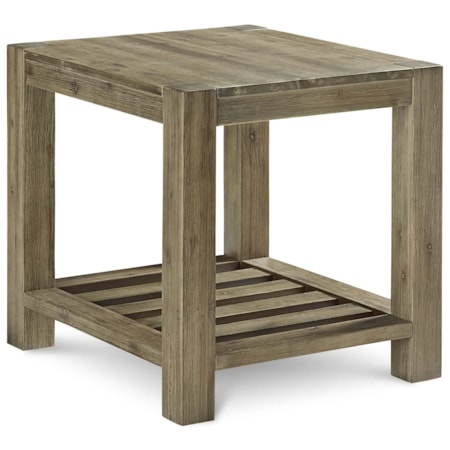 Solid Wood Rectangular End Table