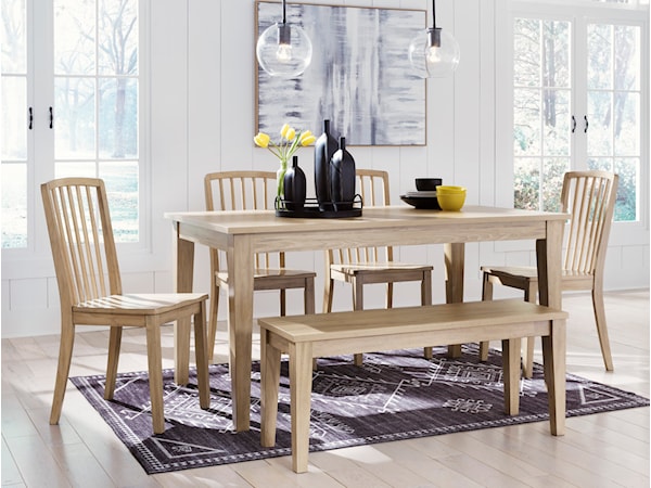 6-Piece Dining Set with Bench