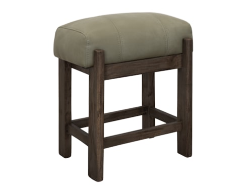 Modern Rustic 24" Counter-Height Stool with Upholstered Seat