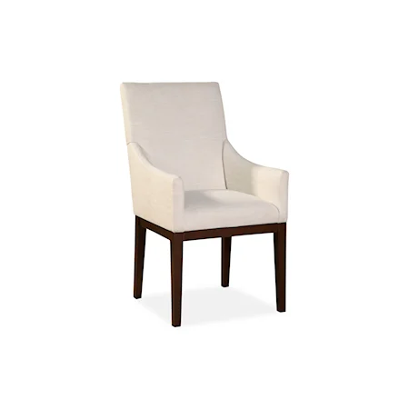 Transitional Host Chair with Scoop Arms
