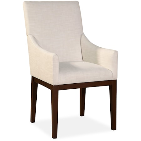 Transitional Host Chair with Scoop Arms