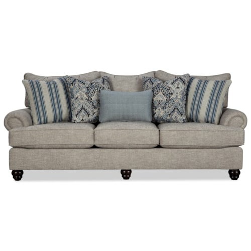 Traditional Sofa with Exposed Wood Legs