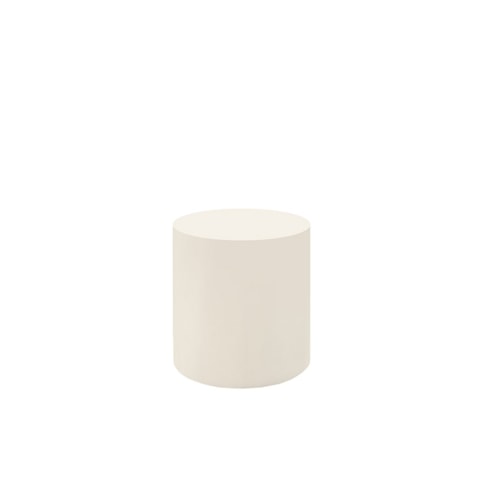 Bellino End Table With Concrete Aluminum Finish - Ivory