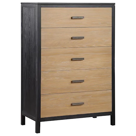 Contemporary Chest of Drawers with Two-Tone Finish