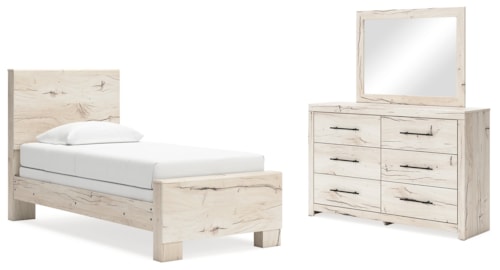 Twin Panel Bed, Dresser And Mirror