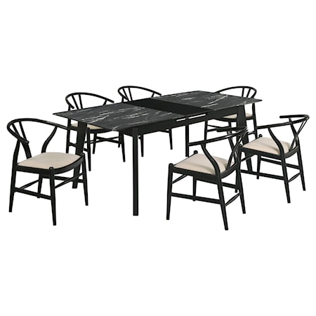 7-piece Extension Leaf Dining Table Set