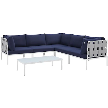 Outdoor 6-Piece Aluminum Sectional Sofa Set