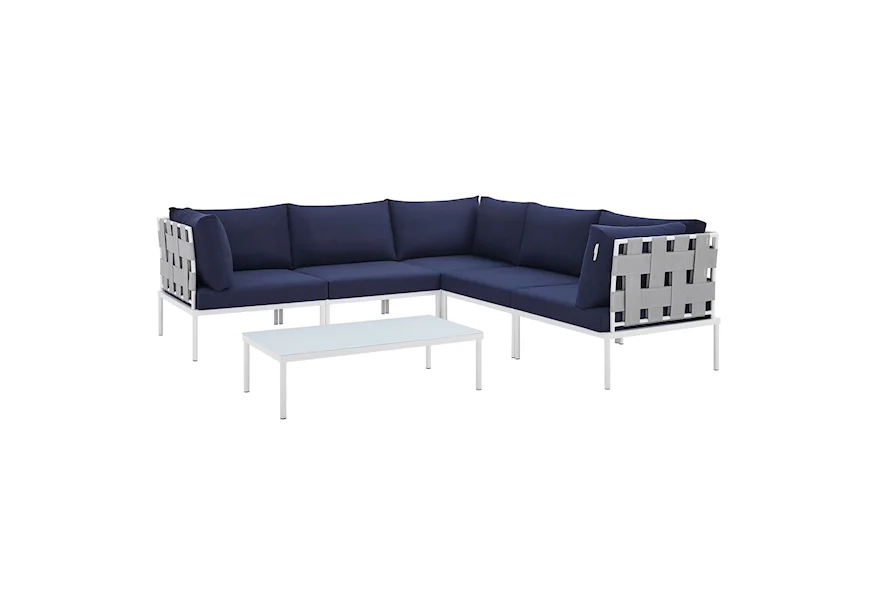 Harmony Outdoor 6-Piece Aluminum Sectional Sofa Set by Modway at Value City Furniture