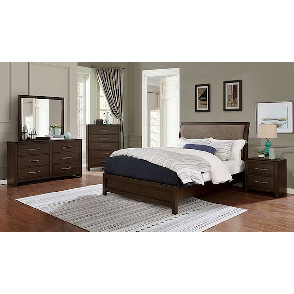 FUSA Jamie California King Panel Bed