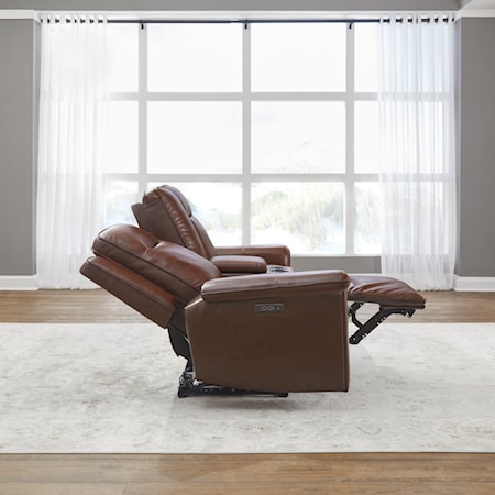 Leather Power Reclining Loveseat