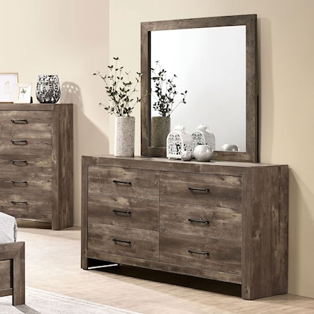 Dresser and Mirror Set