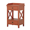 Accentrics Home Accents Two Drawer End Table in Terracotta Orange