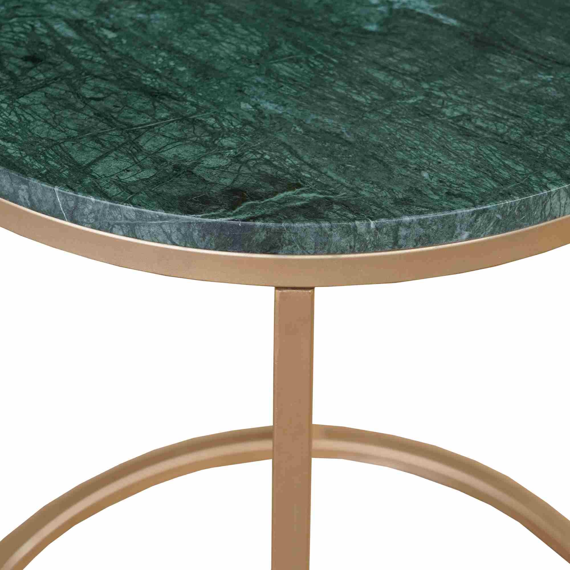 LR Home Side Tables Green Marble End Table