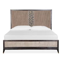 Transitional Fretwork Headboard Queen Panel Bed