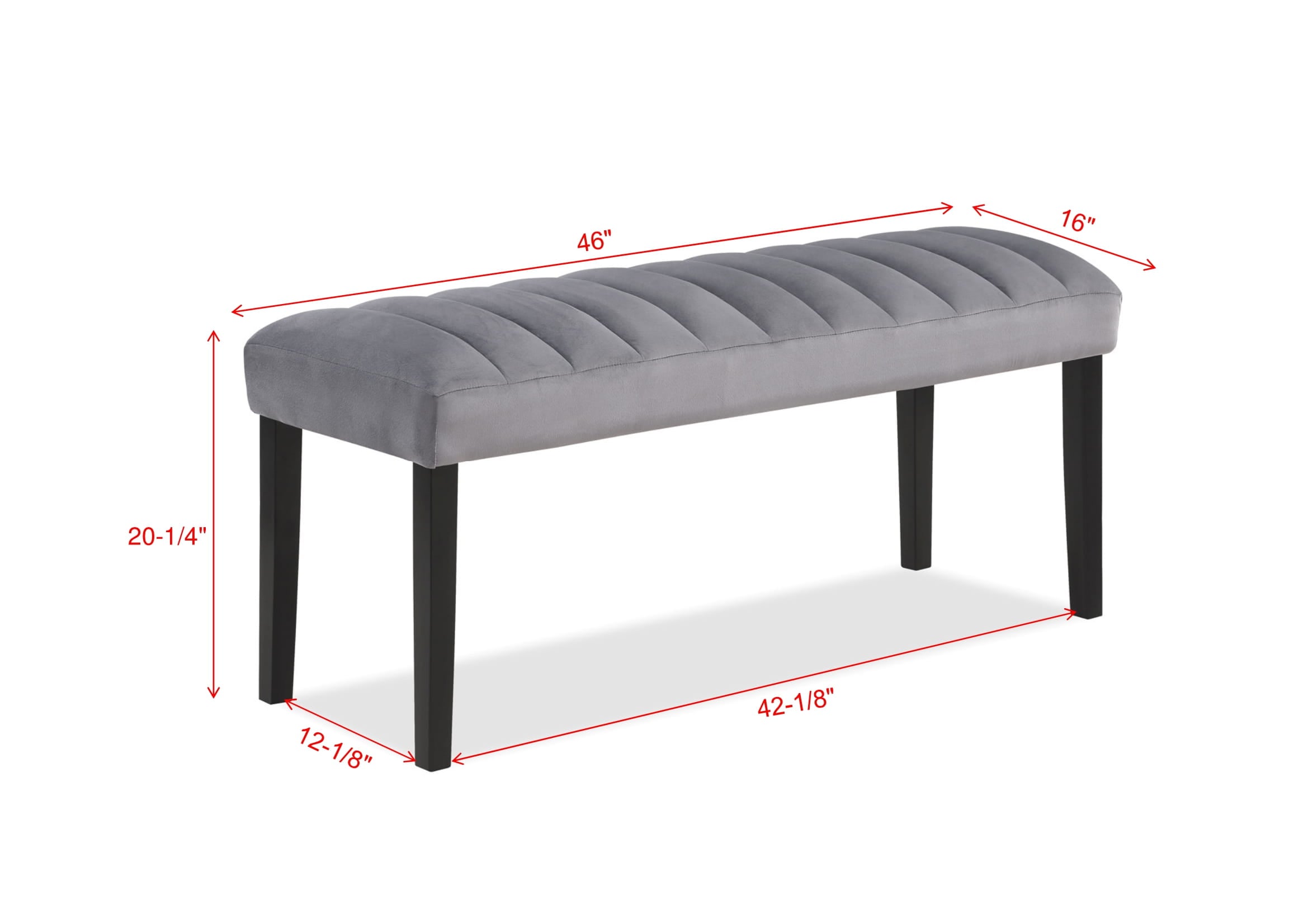 Crown Mark Pascal Upholstered Dining Bench withTufting