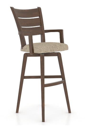 Traditional Customizable 30" Swivel Stool with Arms