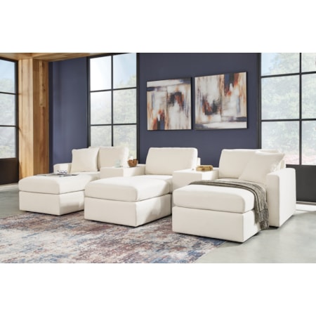 5-Piece Sectional And 3 Ottomans