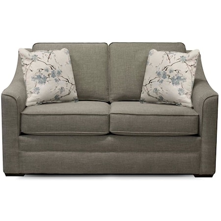 Contemporary Loveseat with Slope Arms