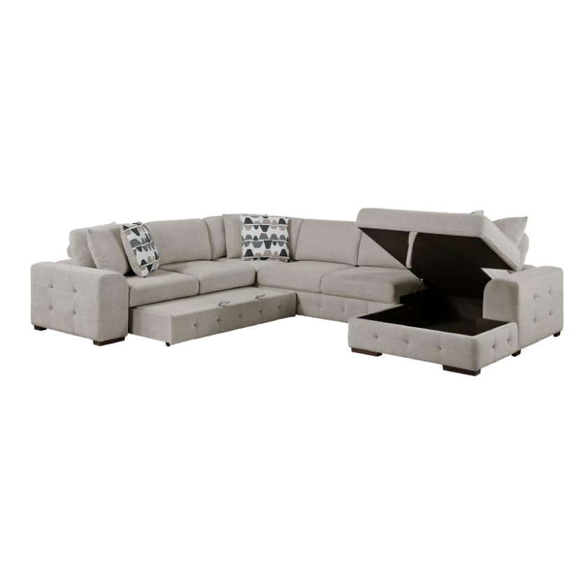 4-Piece Sectional Sofa with Ottoman