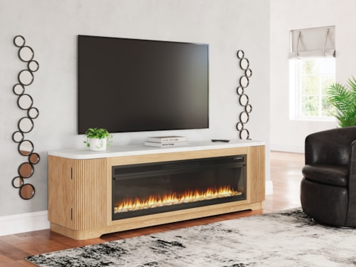 80" TV Stand With Electric Fireplace