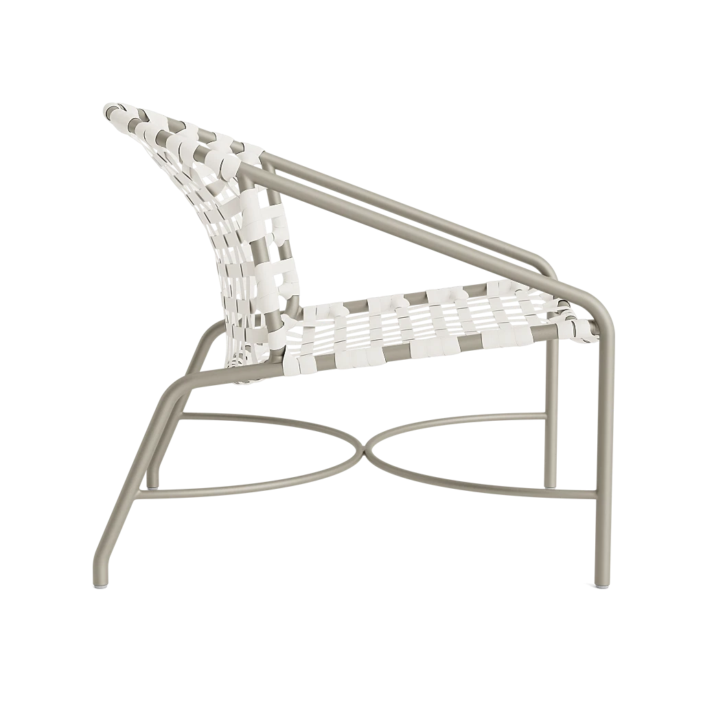 Vinyl Strap Deep-Seating Lounge Chair