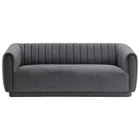 Modern Velvet Sofa with Channel Tufting