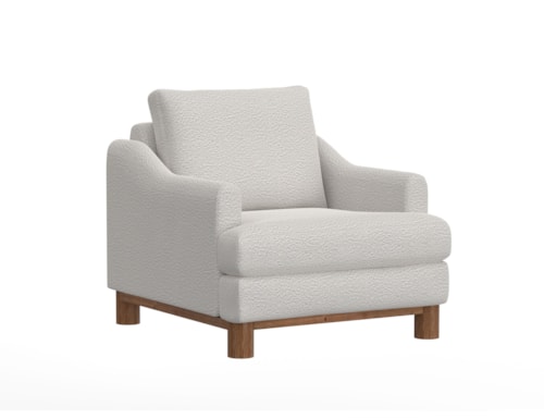Transitional Accent Chair with Exposed Wood Legs